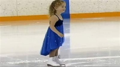 This little girl shows off her amazing moves on the ice rink