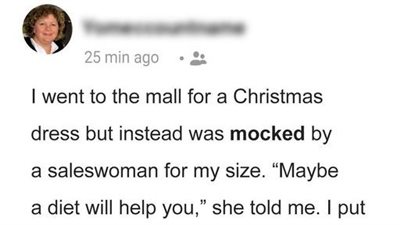 Saleswoman Humiliates Customer for Her Size, Meets Her at Boyfriend’s Home for Christmas