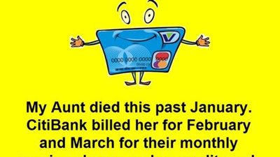 Man Calls The Bank After They Charge His Dead Aunt