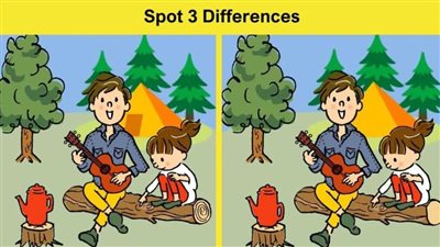 Quick challenge: Spot 3 differences between the camping pictures in just 9 seconds!