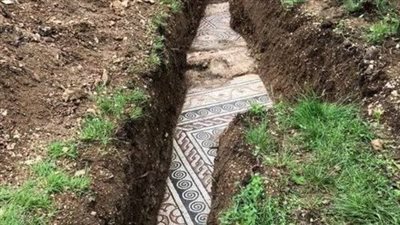 Ancient Roman Mosaic Floor Discovered Beneath an Italian Vineyard.