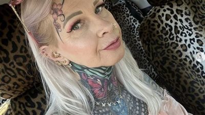Grandmother with entire body covered in tattoos reveals what she looked like decade ago