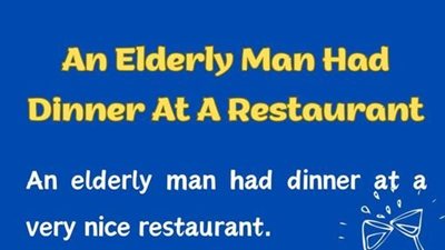 An Elderly Man Had Dinner At A Restaurant