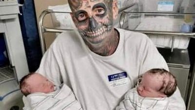 Dad with over 240 tattoos called a 'monster' and 'bad dad' because of his look. But wait till you see how he looked b