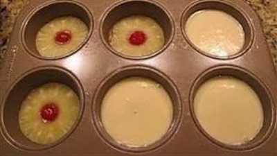 Mini pineapple upside down cake